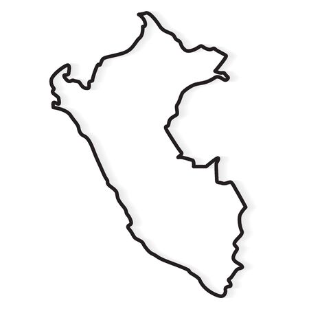 132714808 black outline of peru map vector illustration